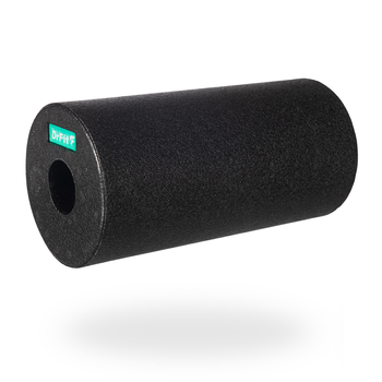 DrFit Travel roller do masażu i rehabilitacji gładki czarny ø 15 x 30 cm