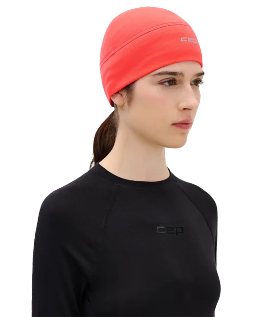 Termiczna czapka beanie do biegania CEP Core Run 2.0 koralowa