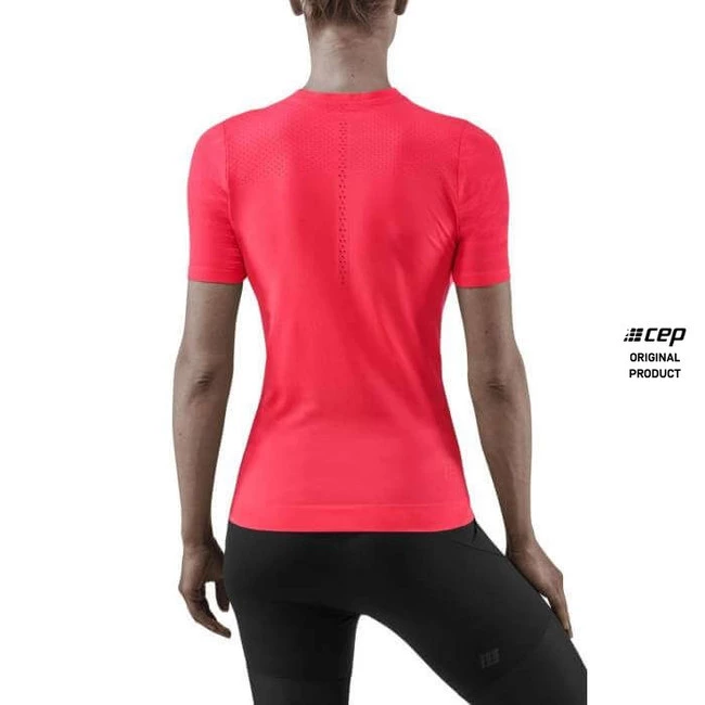 Damska koszulka sportowa z krótkim rękawem CEP Ultralight różowa