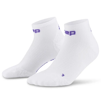 Męskie skarpety kompresyjne sportowe za kostkę low cut CEP Core Run Ultralight białe