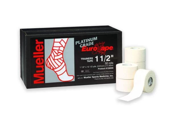 Euro Tape Mueller wodoodporna, odporna na rozciąganie taśma sztywna 3,8 cm x 11 m biała