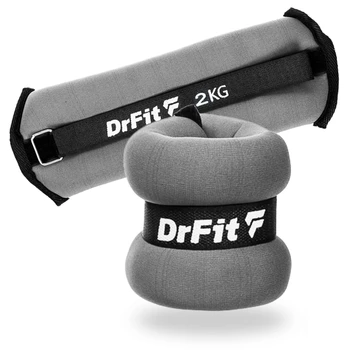 DrFit obciążniki do ćwiczeń na kostki i nadgarstki 2 kg (para) szare