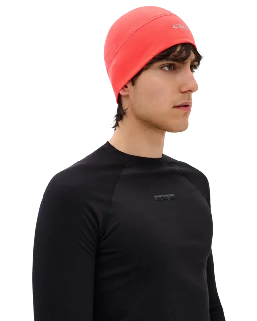 Termiczna czapka beanie do biegania CEP Core Run 2.0 koralowa